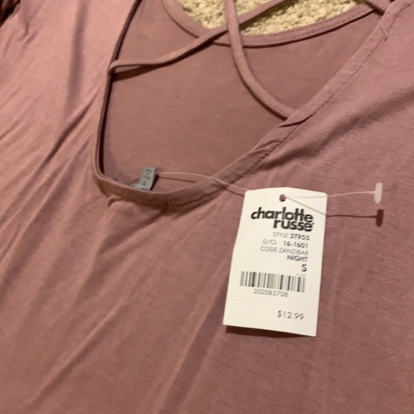 Purple Crop Top with Criss Cross Back - Picture 5 of 5